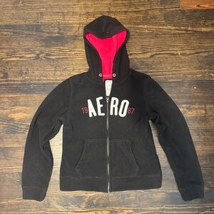 Aeropostale Black Hoodie with Pink Interior